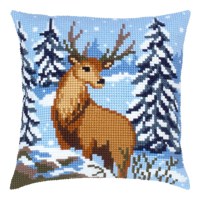 Cross Stitch Pillow Kit "Winter deer"