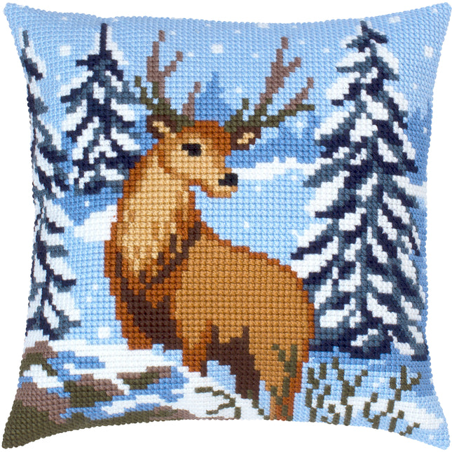 Cross Stitch Pillow Kit "Winter deer"