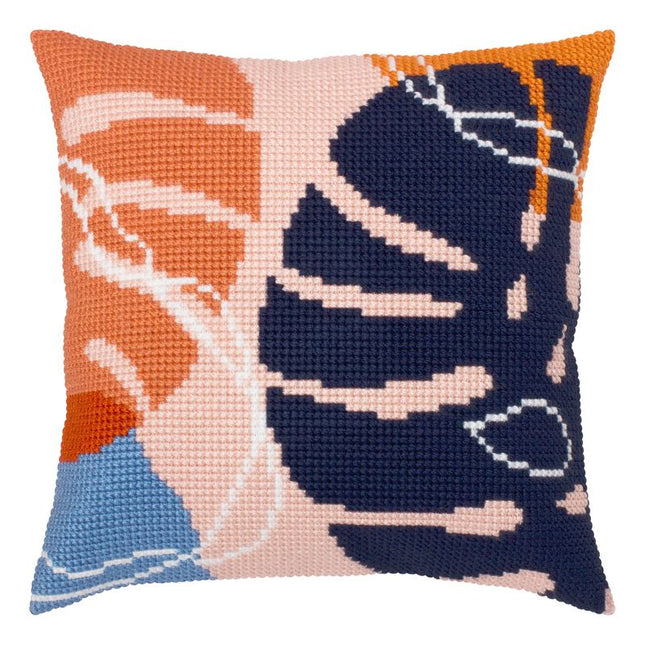 Cross Stitch Pillow Kit "Monstera"