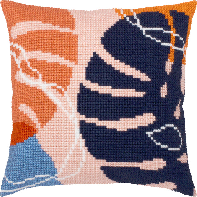 Cross Stitch Pillow Kit "Monstera"