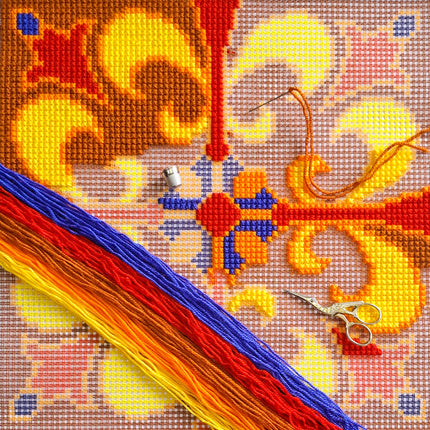 Cross Stitch Pillow Kit "Spiced Honey"