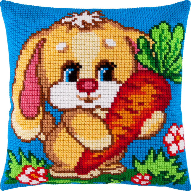 Cross Stitch Pillow Kit "Hare with a Carrot"