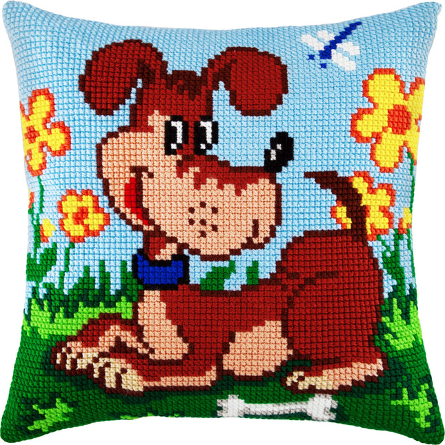 Cross Stitch Pillow Kit "Watchdog"