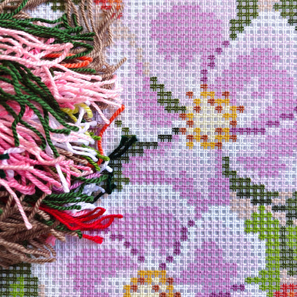Cross Stitch Pillow Kit "Dog Rose"