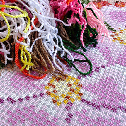 Cross Stitch Pillow Kit "Dog Rose"