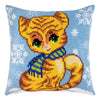 Cross Stitch Pillow Kit "Kitten in the Winter"