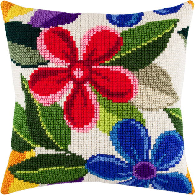 Cross Stitch Pillow Kit "Fantasy Flowers"