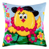 Cross Stitch Pillow Kit "Chick with a Necklace"