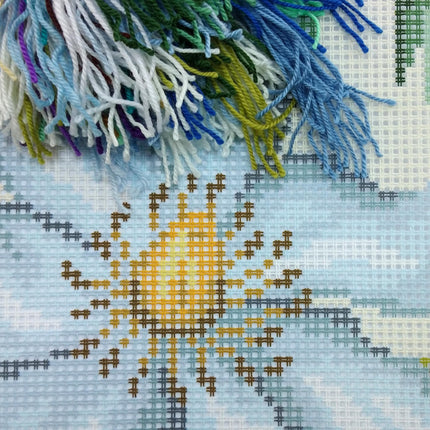 Cross Stitch Pillow Kit "Clematis"