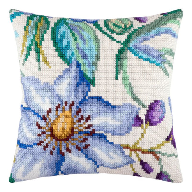 Cross Stitch Pillow Kit "Clematis"