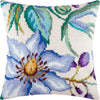 Cross Stitch Pillow Kit "Clematis"