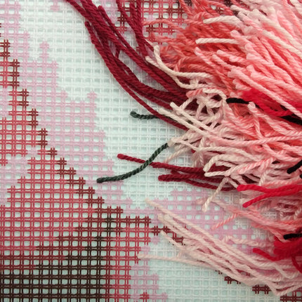 Cross Stitch Pillow Kit "Pink Flower"