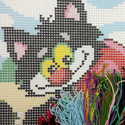 Cross Stitch Pillow Kit "Lovely Cat"