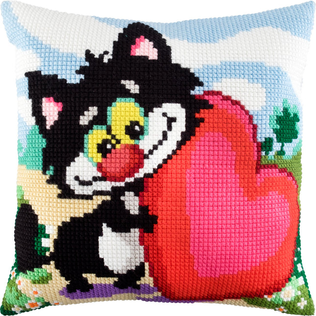 Cross Stitch Pillow Kit "Lovely Cat"