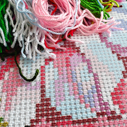 Cross Stitch Pillow Kit "Dahlia"