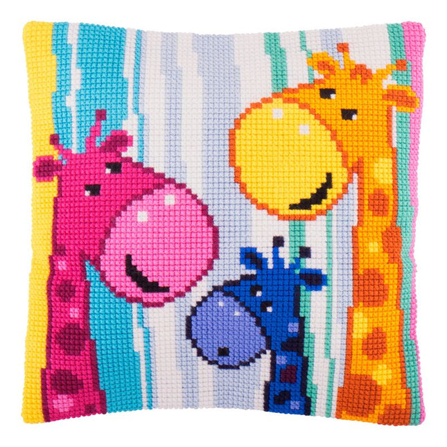 Cross Stitch Pillow Kit "Giraffes"