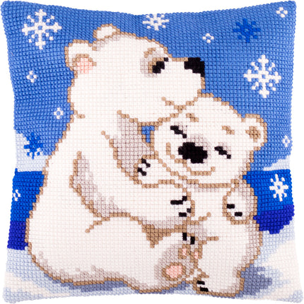 Cross Stitch Pillow Kit "Polar Bears"