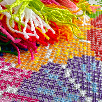 Cross Stitch Pillow Kit "Rainbow of Flowers"