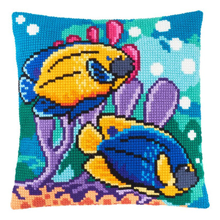 Cross Stitch Pillow Kit "Tropical Fish"