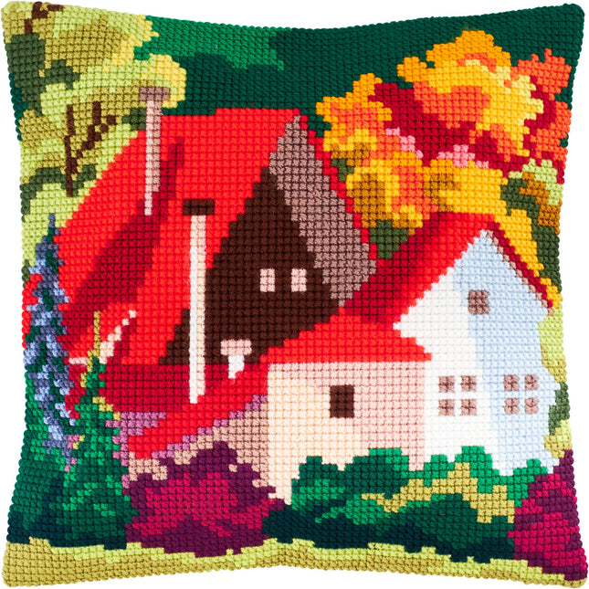 Cross Stitch Pillow Kit "Autumn Landscape"