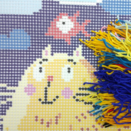Cross Stitch Pillow Kit "Joyful Cat"