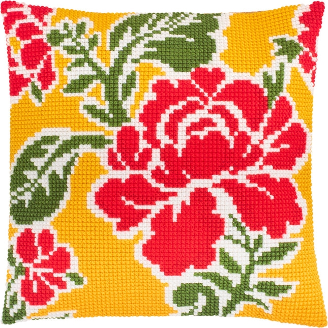 Cross Stitch Pillow Kit "Field of Roses"