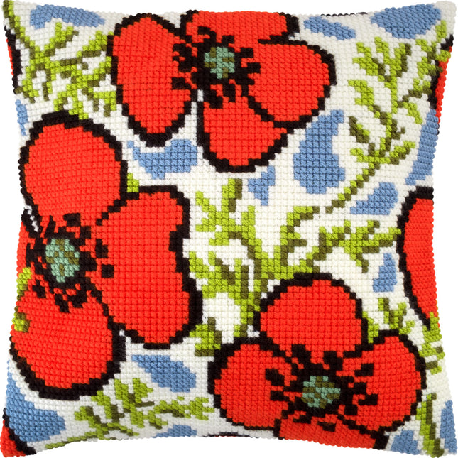 Cross Stitch Pillow Kit "Poppies"