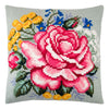 Cross Stitch Pillow Kit "Pink Rose"