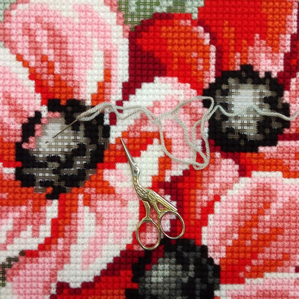 Cross Stitch Pillow Kit "Anemones"