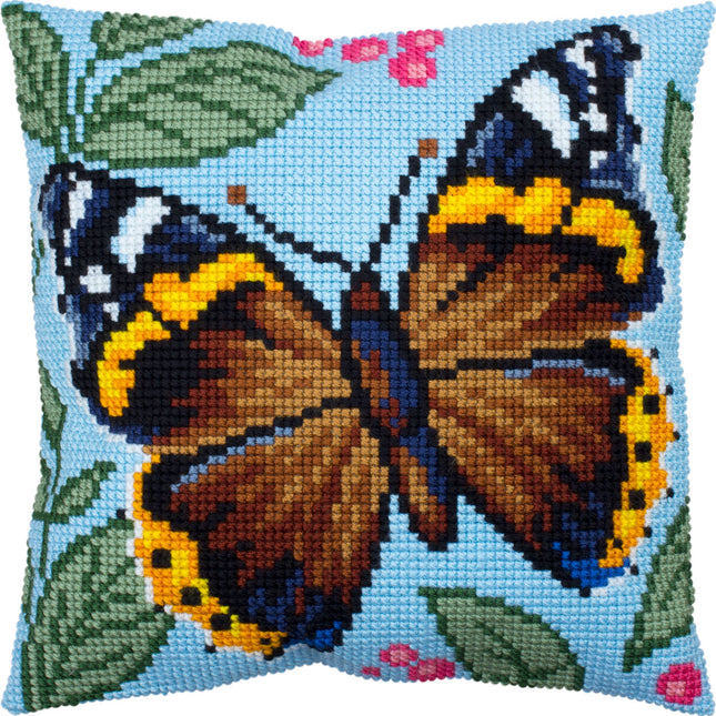 Cross Stitch Pillow Kit "Red Admiral"