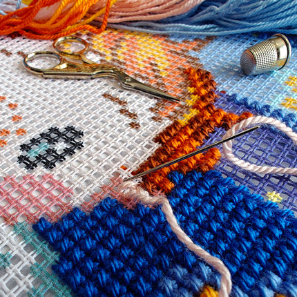 Cross Stitch Pillow Kit "Angel Boy"