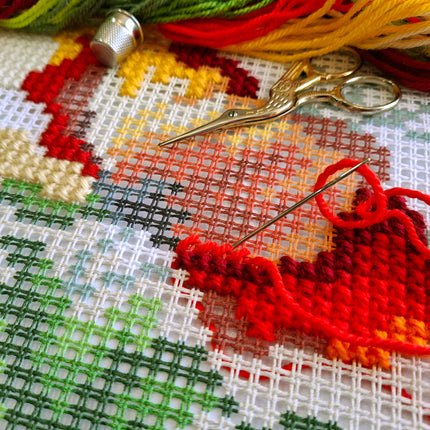 Cross Stitch Pillow Kit "Poppies, C. Klein"