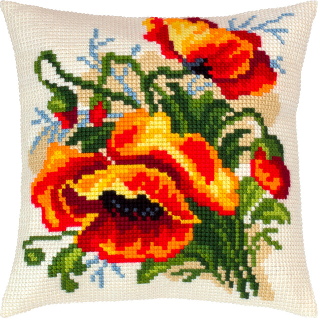 Cross Stitch Pillow Kit "Poppies, C. Klein"