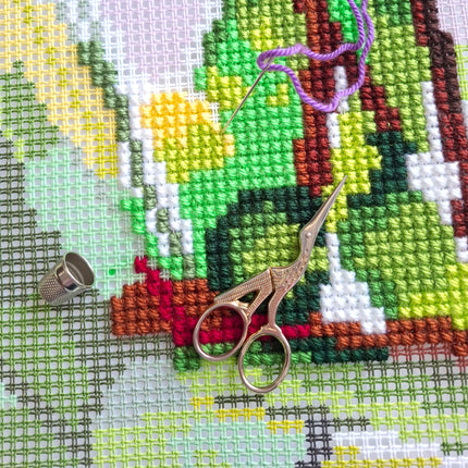 Cross Stitch Pillow Kit "Riverbank, H. Matisse"