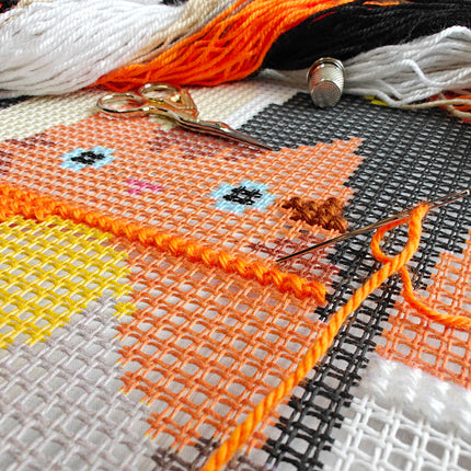 Cross Stitch Pillow Kit "Cat Choir"