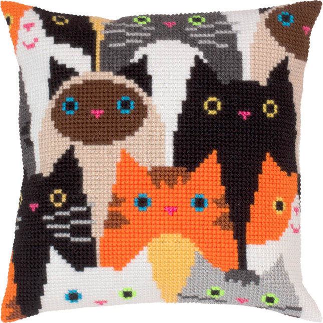 Cross Stitch Pillow Kit "Cat Choir"