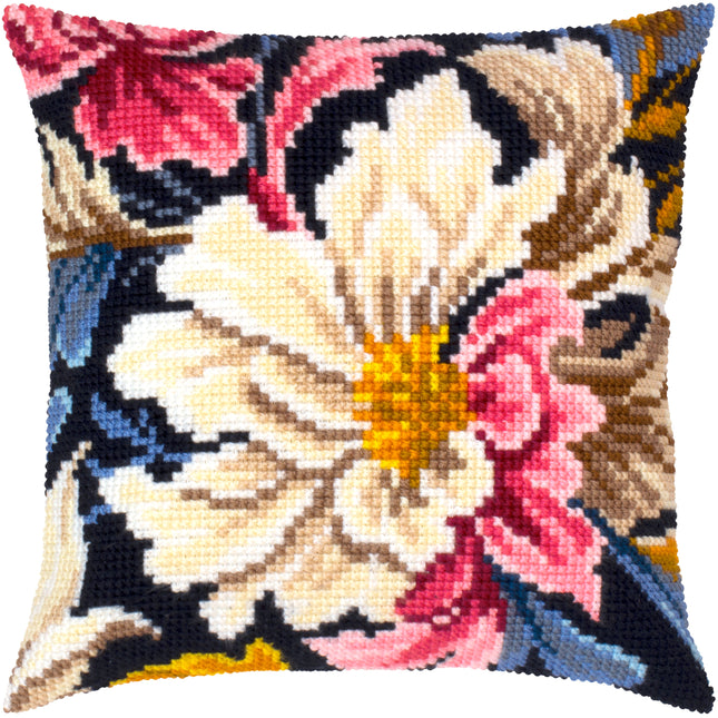 Cross Stitch Pillow Kit "Peonies"