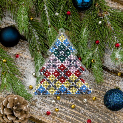 Bead embroidery kit on a plastic base "Christmas tree toys"