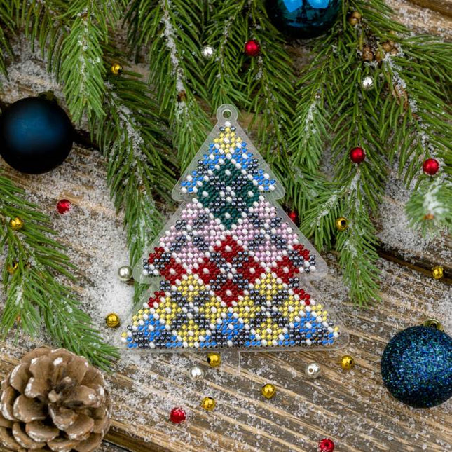 Bead embroidery kit on a plastic base "Christmas tree toys"
