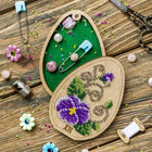 Bead embroidery kit on wood 