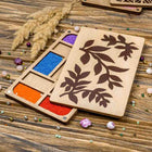 Bead organizer with wooden lid