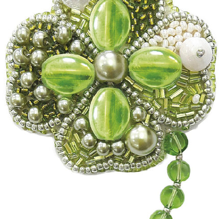 Beadwork kit for creating broоch "Symbol of luck"