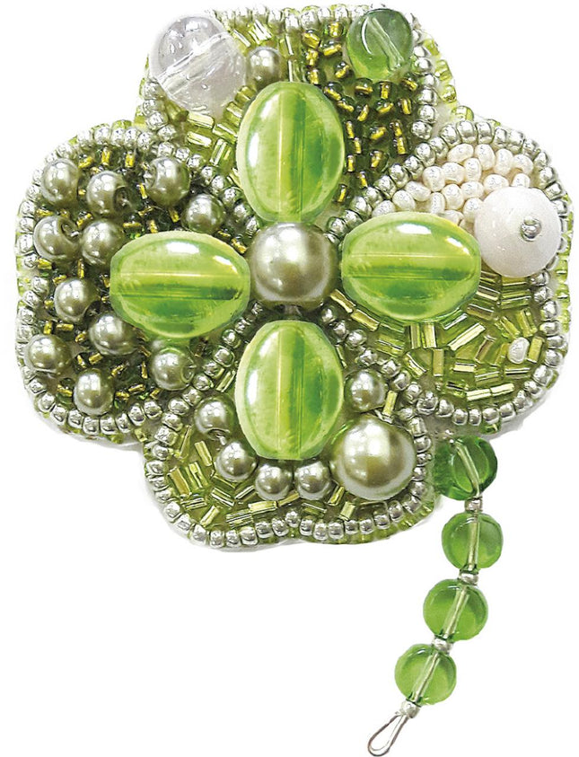 Beadwork kit for creating broоch "Symbol of luck"