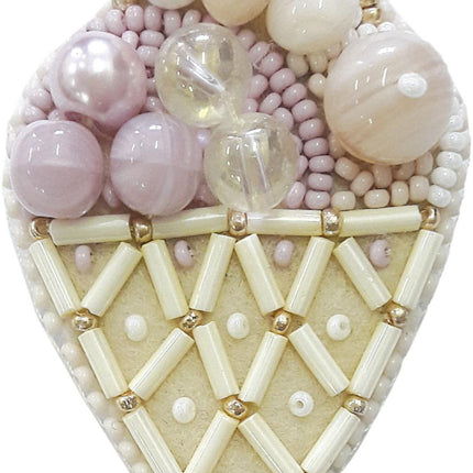 Beadwork kit for creating broоch "Dessert"