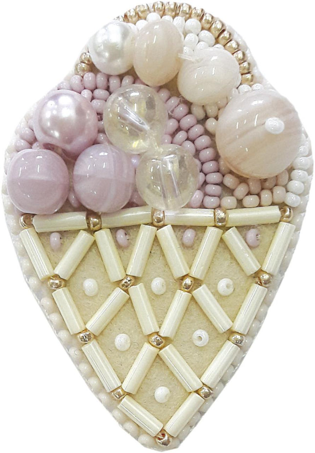 Beadwork kit for creating broоch "Dessert"