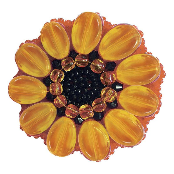 Beadwork kit for creating broоch "Gerbera"