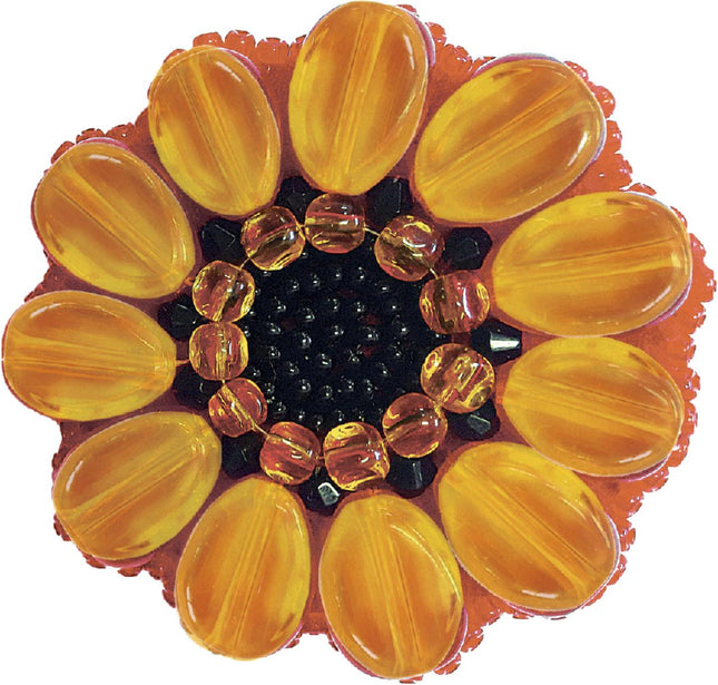 Beadwork kit for creating broоch "Gerbera"