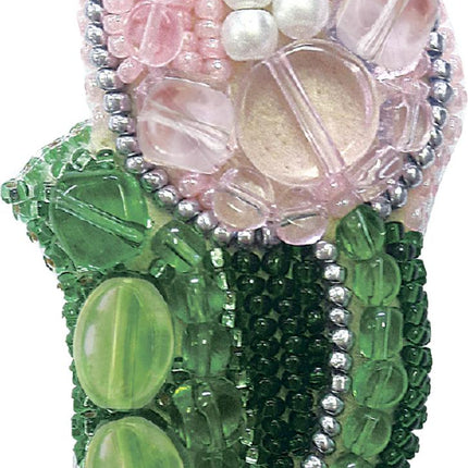 Beadwork kit for creating broоch "Tulip"