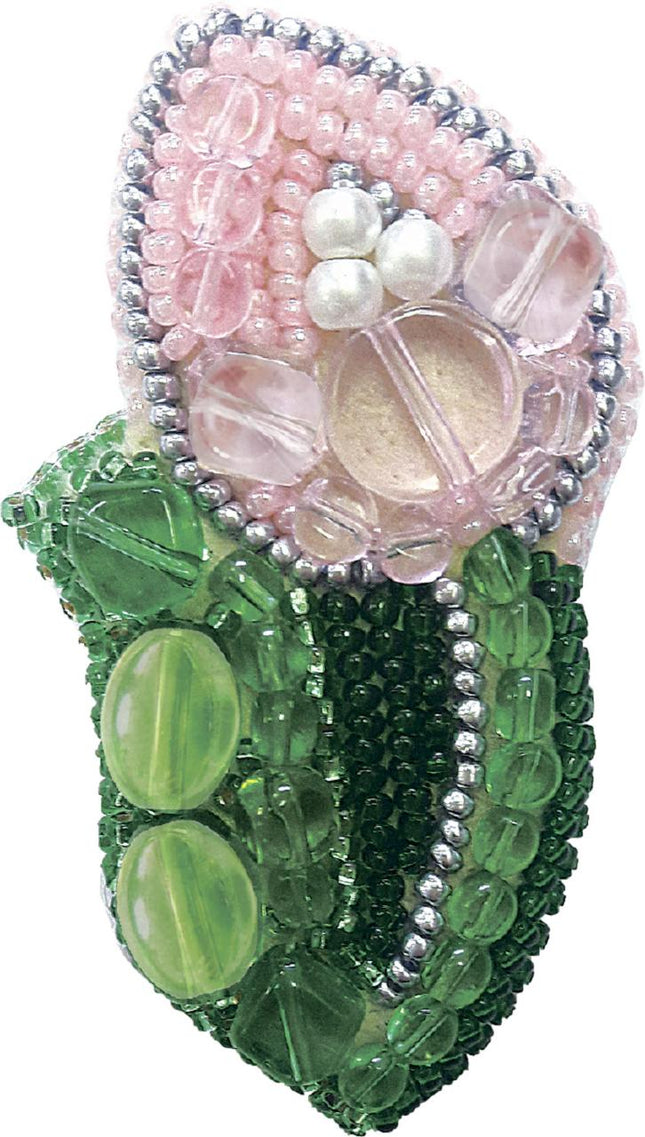 Beadwork kit for creating broоch "Tulip"