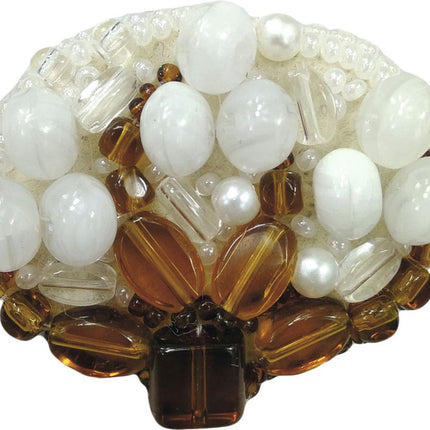 Beadwork kit for creating broоch "Cotton plant"